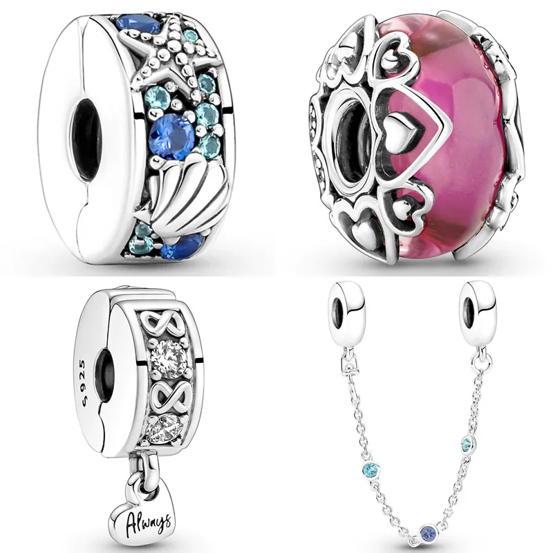 

DIY Charm Reveal Your Love Murano Glass Family Alway Tropical Starfish Shell Clip 925 Silver Charm Fit Fashion Bracelet Jewelry