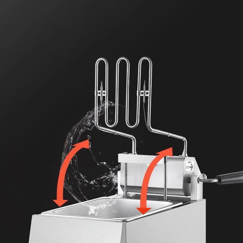 20L Electric Fryer Commercial Intelligent Automatic Lifting Fryer Double Cylinder Large Capacity Fried Chicken Chop French