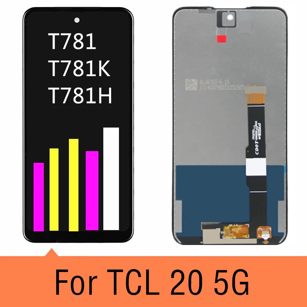 

ЖК-дисплей 6,67 дюйма для TCL 20 5G T781 T781K T781H, дисплей с сенсорной панелью, дигитайзер в сборе для TCL20, детали для ремонта ЖК-дисплея