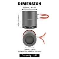 Fire Maple FMC-XK6  Heat Exchanger Pot 1L Foldable Cooking Pots with Mesh Bag Outdoor Camping Cookware 2