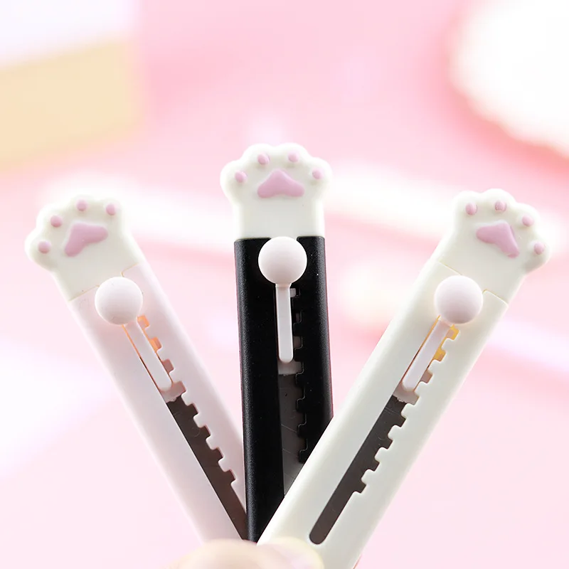 

Карманный мини-нож в виде кошачьей лапы, универсальный нож в экспресс-коробке, нож для резки бумаги, многоразовое лезвие для упаковки бумаги, милые канцелярские принадлежности