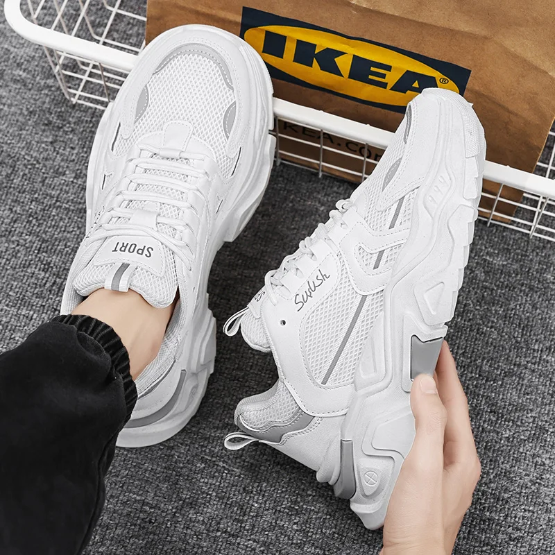 حذاء رياضي كاجوال شبكي سميك يسمح بمرور الهواء للطل...