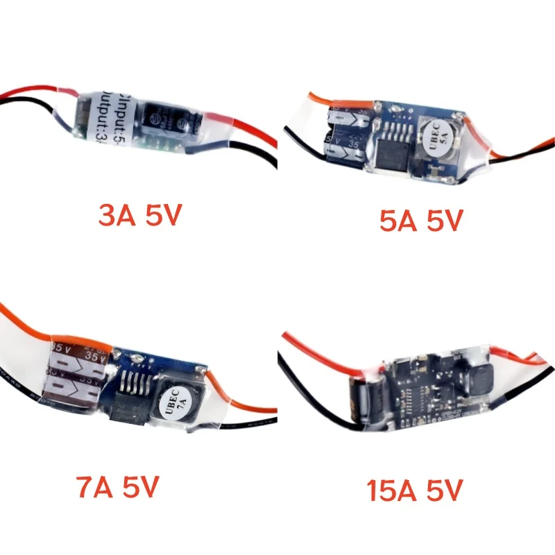 UBEC 5V 3A 5A 7A 15A DC 5.5-35V to 5V BEC Step-Down Power Module for FPV RC Drone Flight Controller ESC Receiver Servo Car Radio