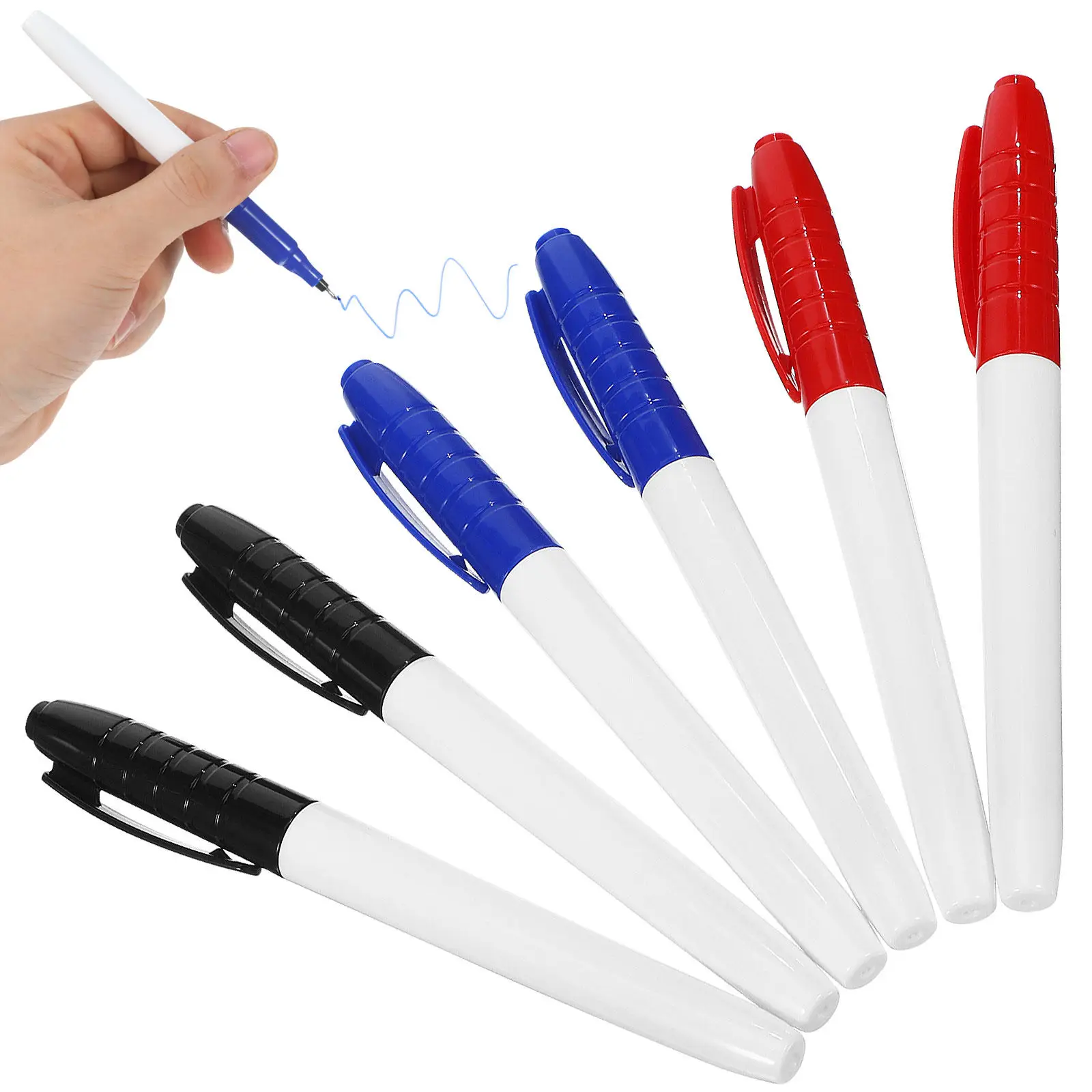 6Pcs 화이트보드 마커 경량 크리에이티브 디자인 드라이 지우기 마커 펜 파인 팁 지울 수 있는 휴대용 사무실 학교용