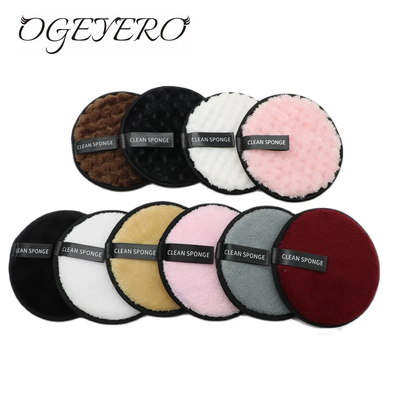 Makeup remover pads OGEYERO Reusable Makeup Remover Pads Cotton Wipes Microfiber Make Up Removal Sponge Cotton Cleaning Pads Tool