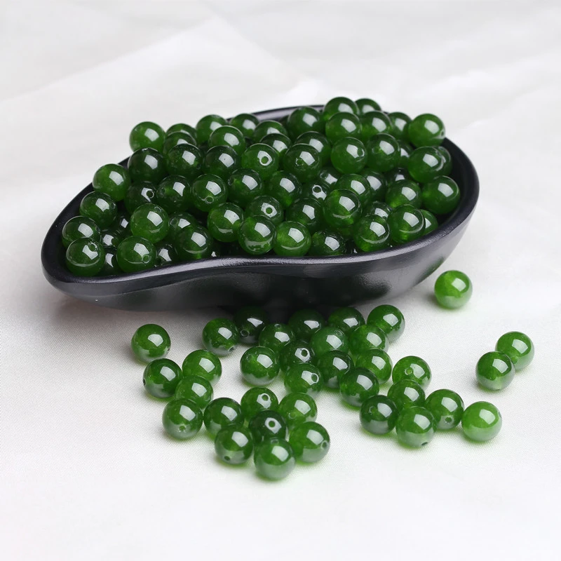 Genuine Natural Green Jade Beads For Jewelry Making Diy Bracelet
