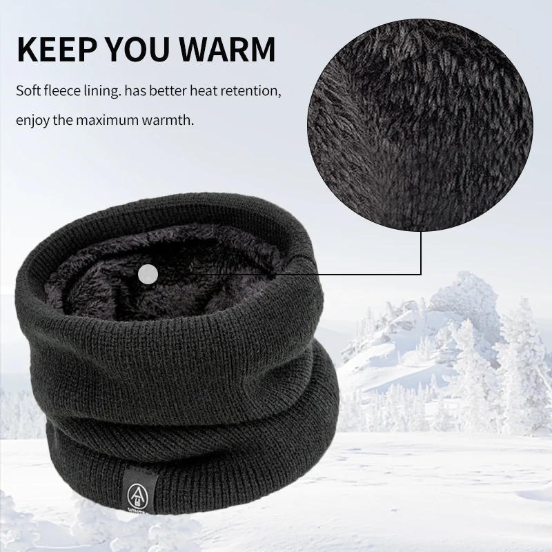 Knitted Scarf for Men Women Winter Outdoor Windproof