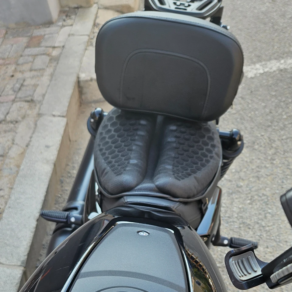 Motorcycle Sissy Bar Backrest With Luggage Rack – Adjustable & Rotatable For Harley Nightster RH 975/S