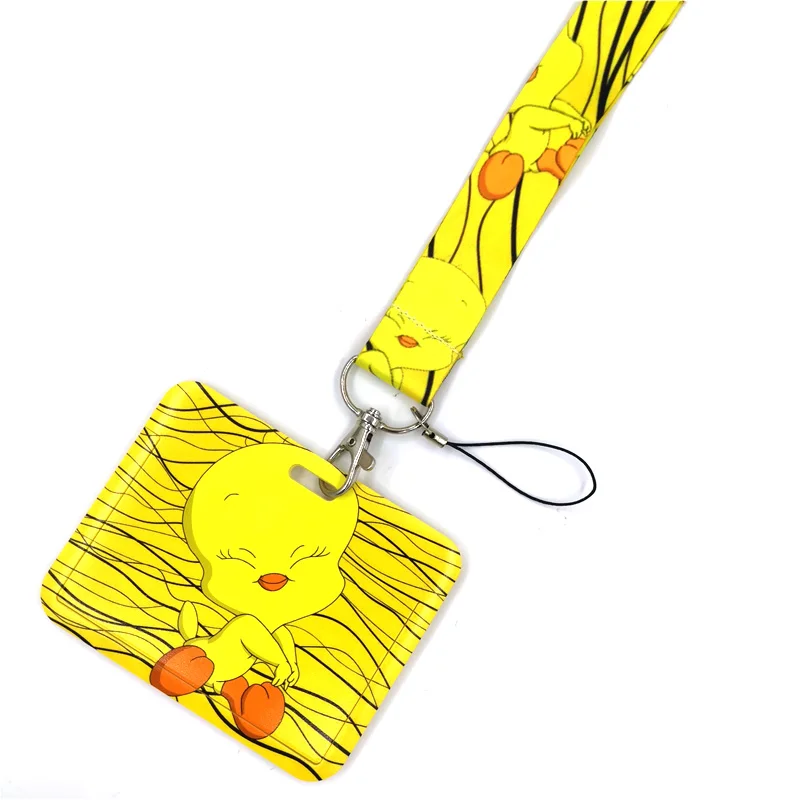 Funny Yellow Lovely Ducks Art Cartoon Anime Fashion Lanyards Bus