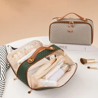 New Fashion Woven Double Zipper Makeup Bag with Large Capacity and Multi compartment Travel Cosmetics Storage Bag Washing Bag 1