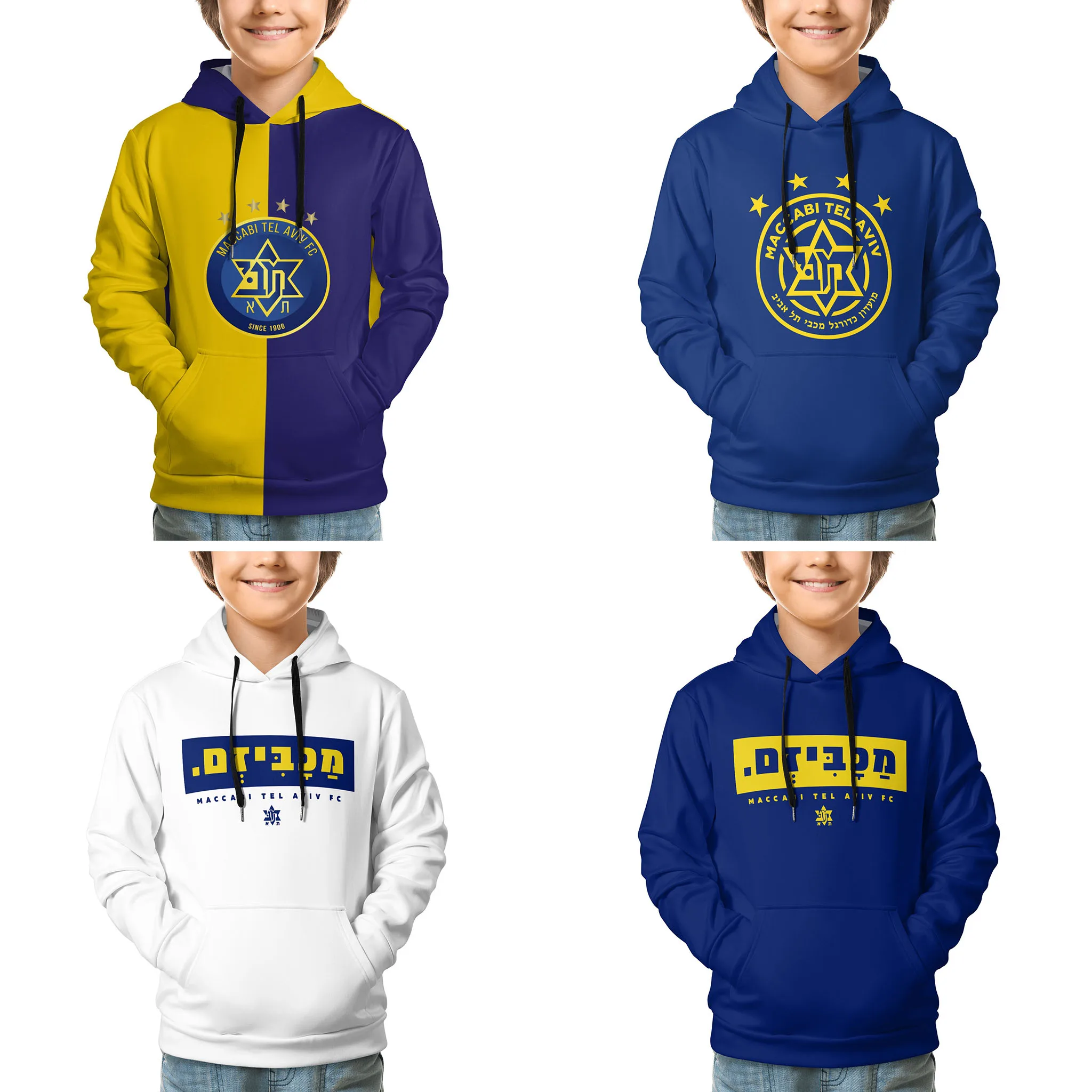 

Maccabi Tel Aviv Kid's Pullover Hoodie Casual Hooded Youth Sweatshirt Hoodies Sportswear Tracksuit