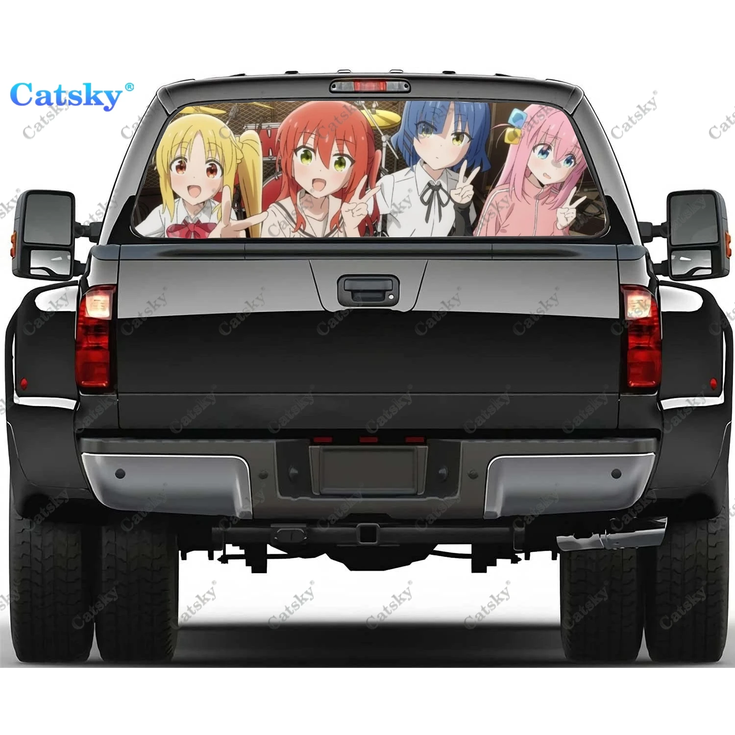 

Bocchi the Rock Printing Rear Window Stickers Windshield Decal Truck Rear Window Decal Universal Tint Perforated Vinyl Graphic