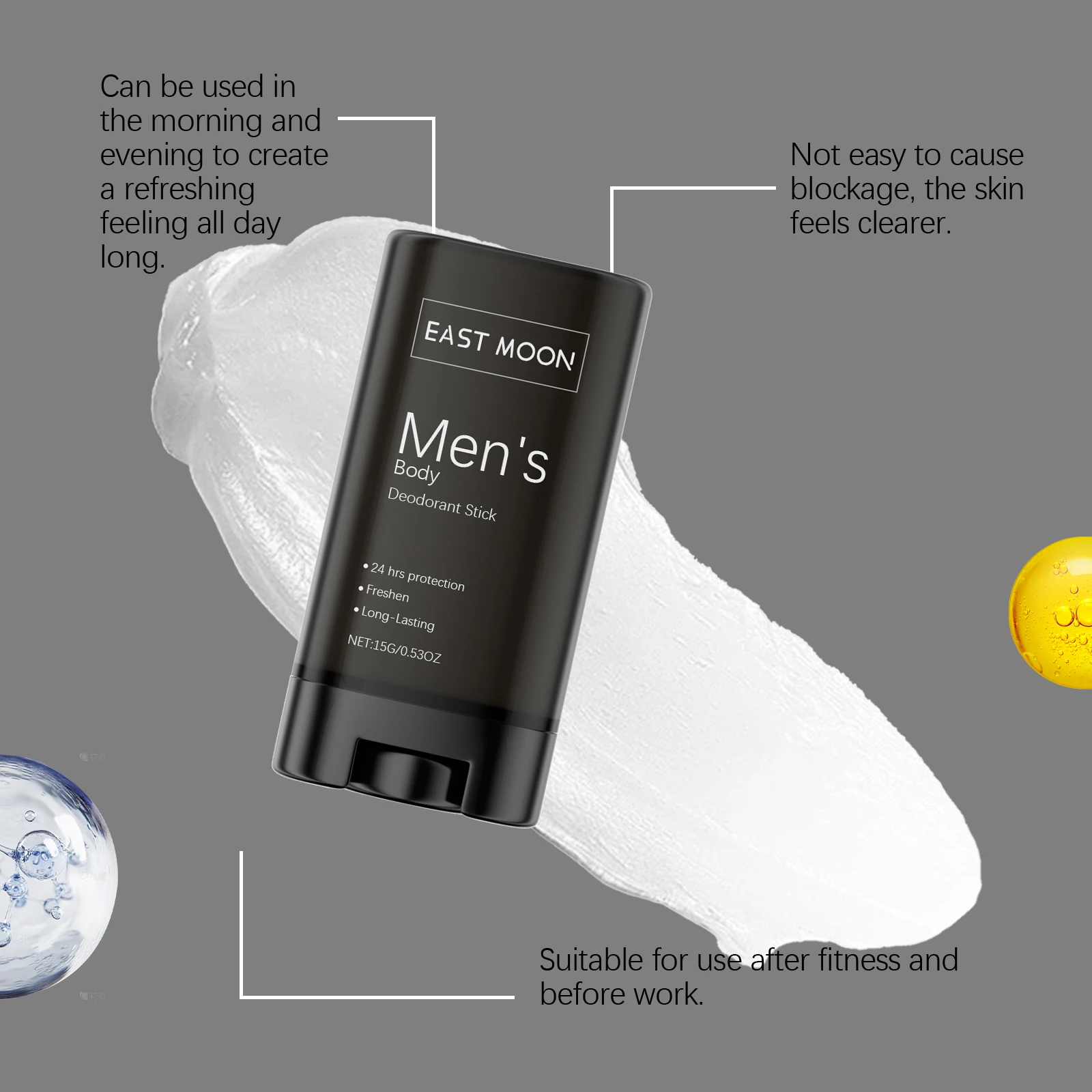Men's Long-lasting Deodorant Stick With Fresh Scent For Underarms_voghion.com