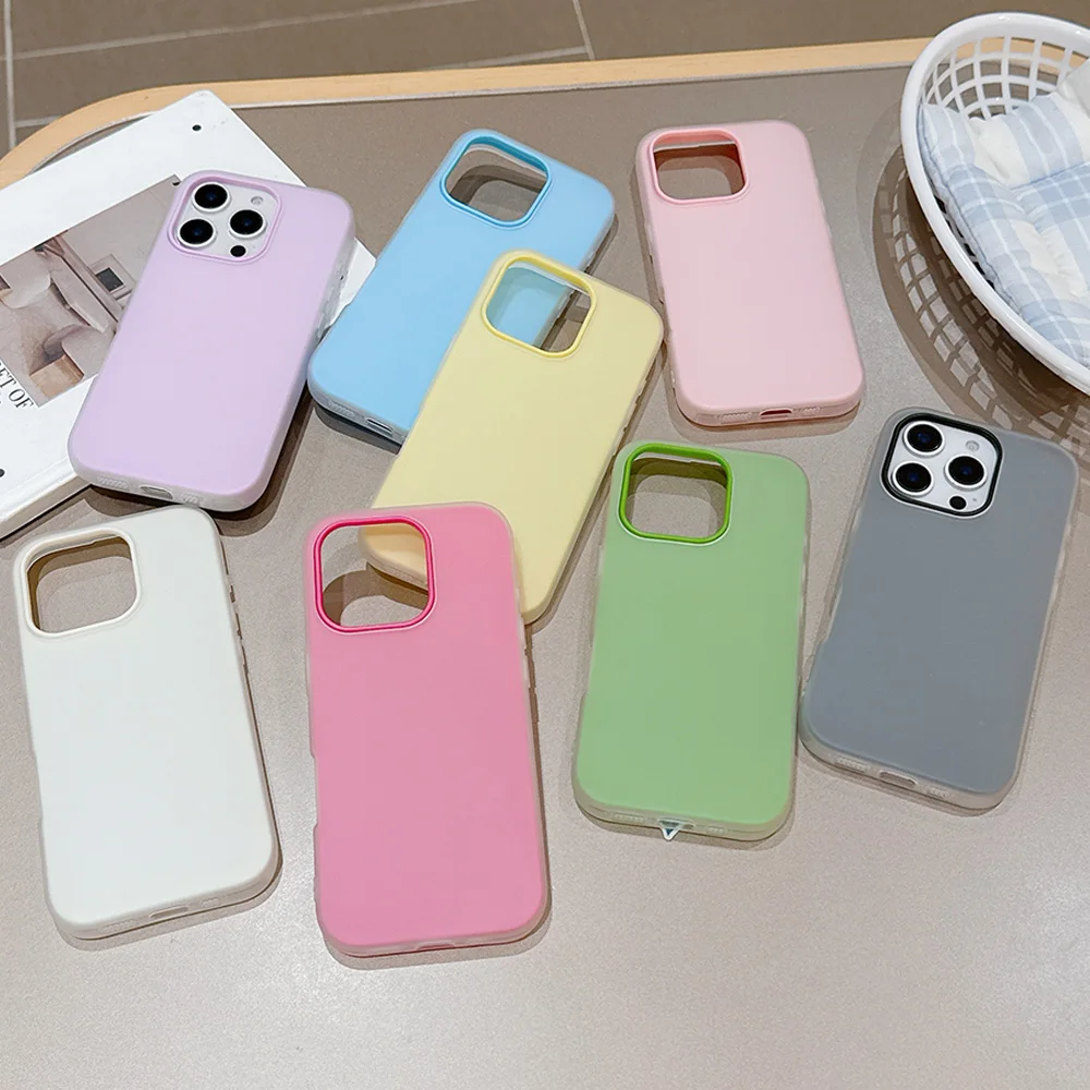 Luxury Fashion Matte Candy Color Dual-Layer Phone Case
