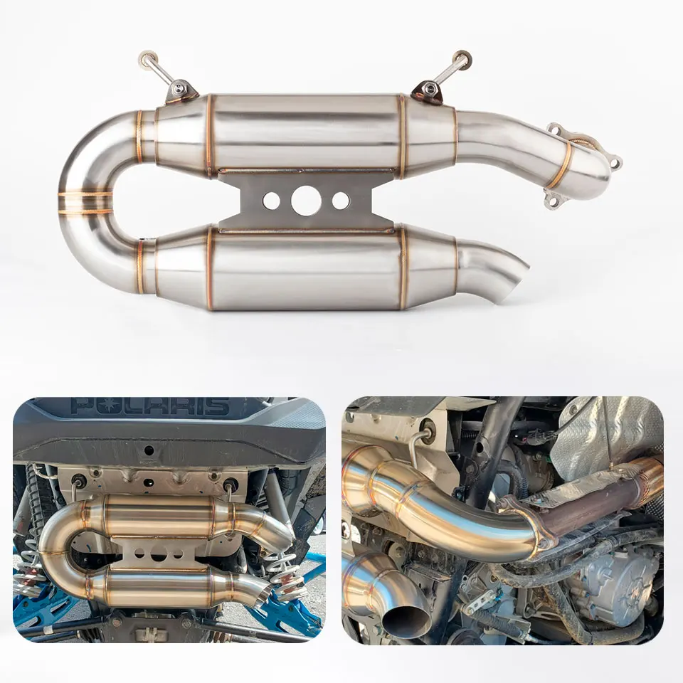 Motorcycle UTV exhaust muffler slip on For Polaris RZR XP/XP4 Turbo RZR Turbo S/S4 2016-2021 all Turbo models