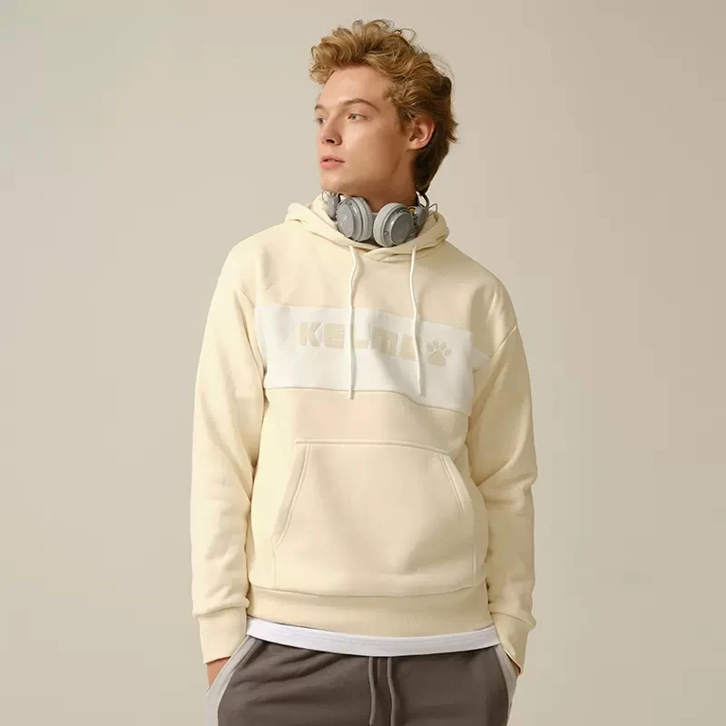 Winter Sweatshirt Men Running Tops KELME Sports Casual Sweater Autumn Winter Hooded Knit