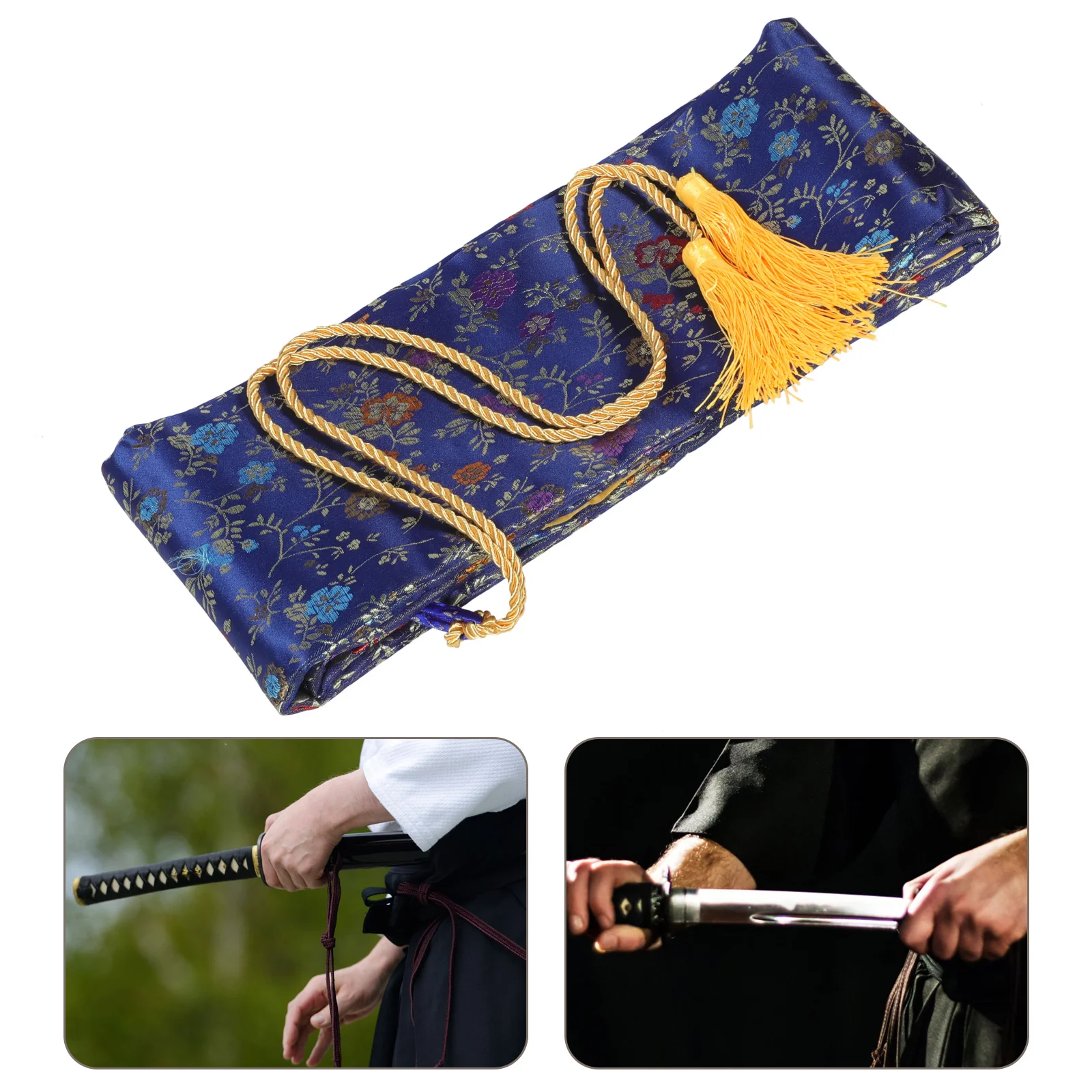 

Sword Bag Silk Swords Japanese Carrying Case Taichi Long Pouch Storage Handbags Canvas Organizer Wakizashi