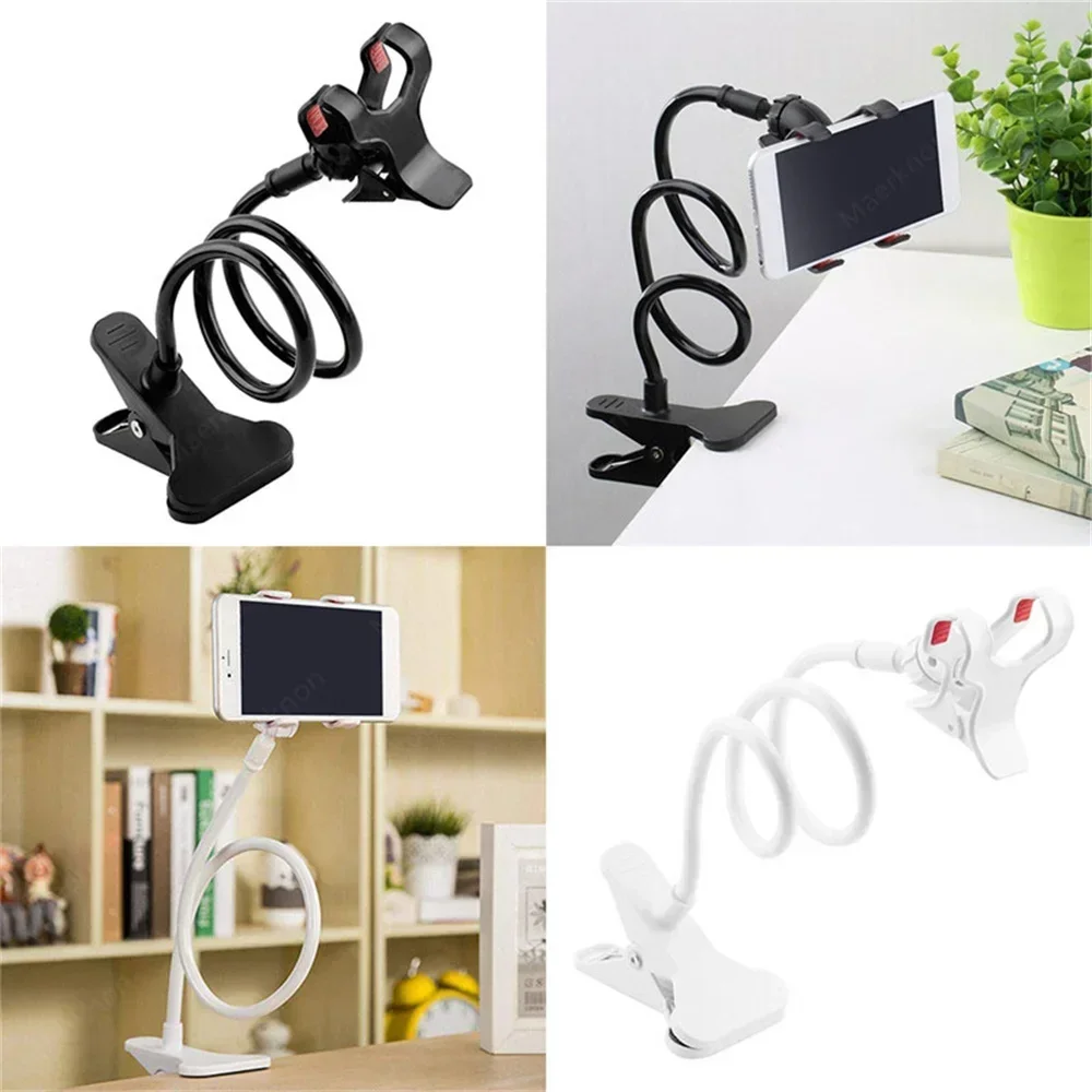 Lazy Person Mobile Phone Bracket Clamp Bedside Desktop Flexible Long Arm Gooseneck Bracket With Handle Overhead Live Brackets
