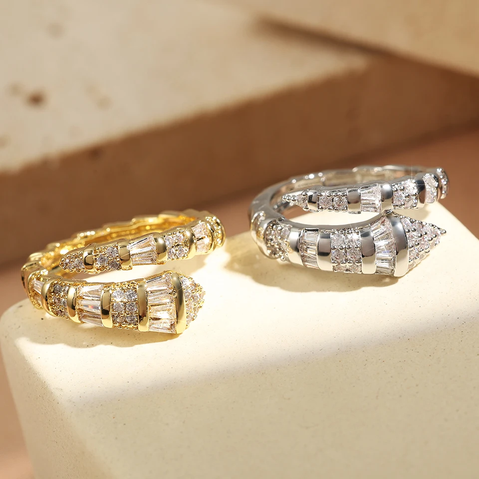 HtpweCopperMetalSnakeBoneNailInlaidZirconiumOpeningRingWomenPlated18kGoldCoupleHolidayGiftRingPartyJewelry-AliExpress36