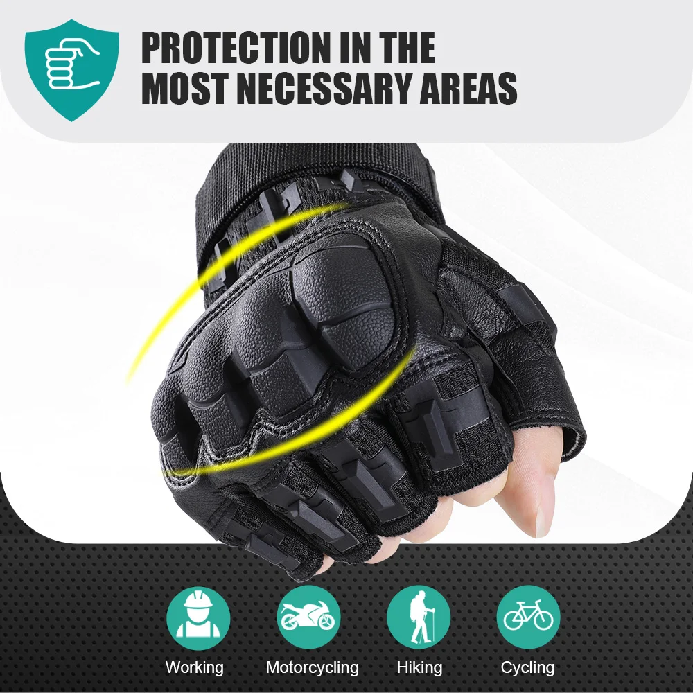 Men Tactical Half Finger Gloves Outdoor Sports Hiking Camping Combat Airsoft Hunting Shooting Cycling Non-slip Protective Gear
