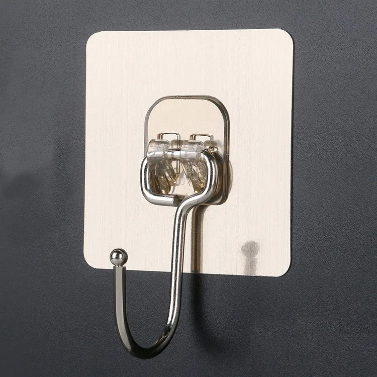 Ganchos adhesivos transparentes para colgar en la pared, soporte para  llaves, para baño, cocina - AliExpress