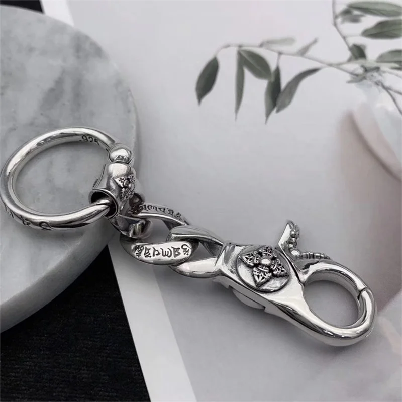 BOCAI S925 Sterling Silver Pendant 2022 New Fashion Vajra Pestle Siz Syllable Mantra Chains Pure Argentum Safety Amulet for Men