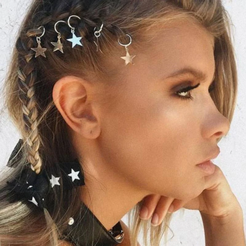 10-50Pcs Dreadlocks Hair Rings 10-16mm Accessories Clips for Women Girls Kids Hair Beads Circle Braids Styling Gold Sliver Color 6