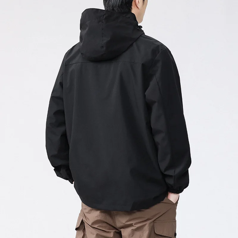 Sports Jacket for Boys 2025 New Loose Casual Hooded for Spring Autumn Solid Color Windproof Waterproof - 2