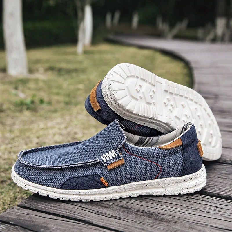 Summer Breathable Sneakers Men Canvas Shoes Slip On Loafers Men Comfty Casual Men Shoes Lightweight Flats Men Walking Zapatos 5