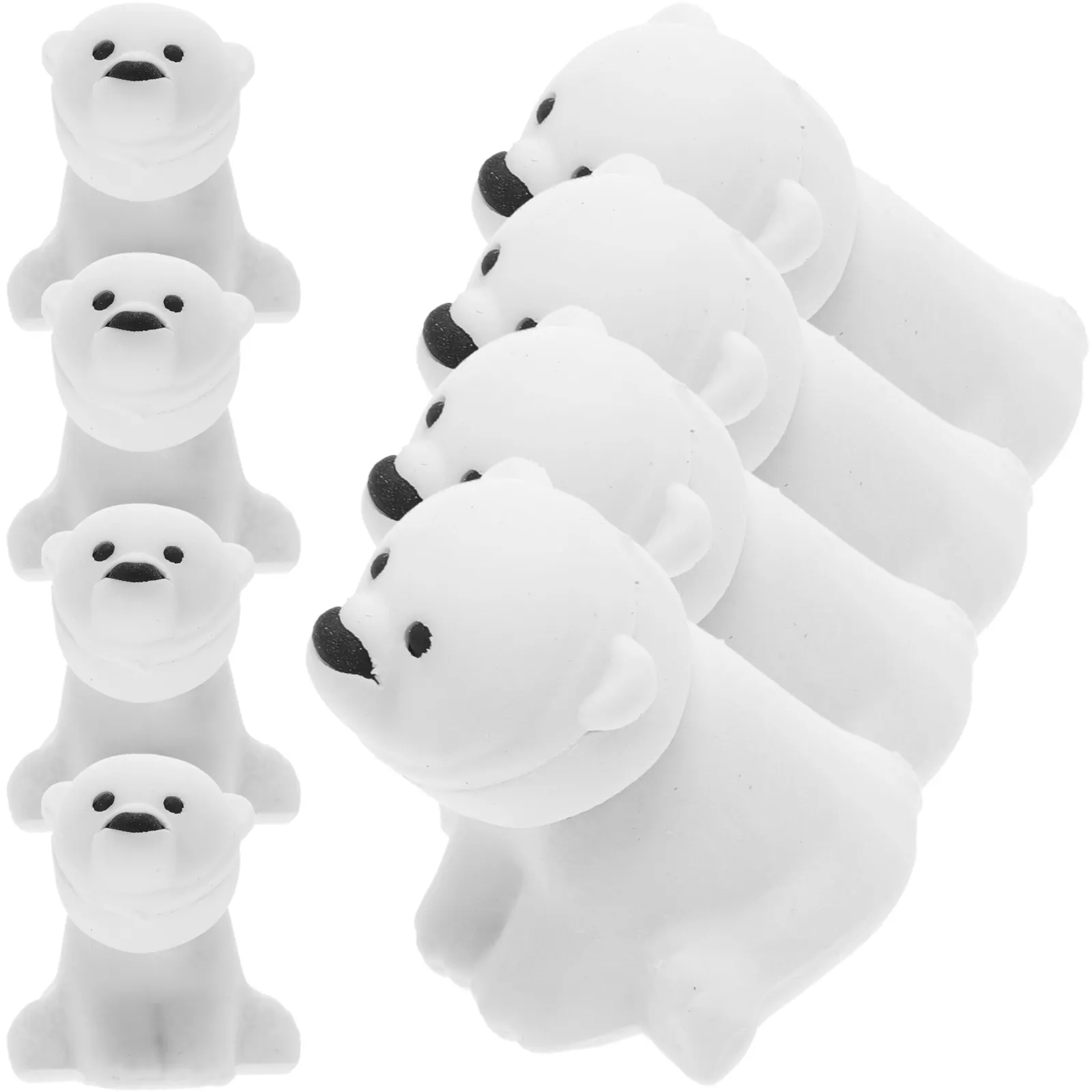 20Pcs 북극곰 고무 지우개 귀여운 동물 지우개 쉬운 지우기 연필 자국 분리 재조립 퍼즐 학습 도구