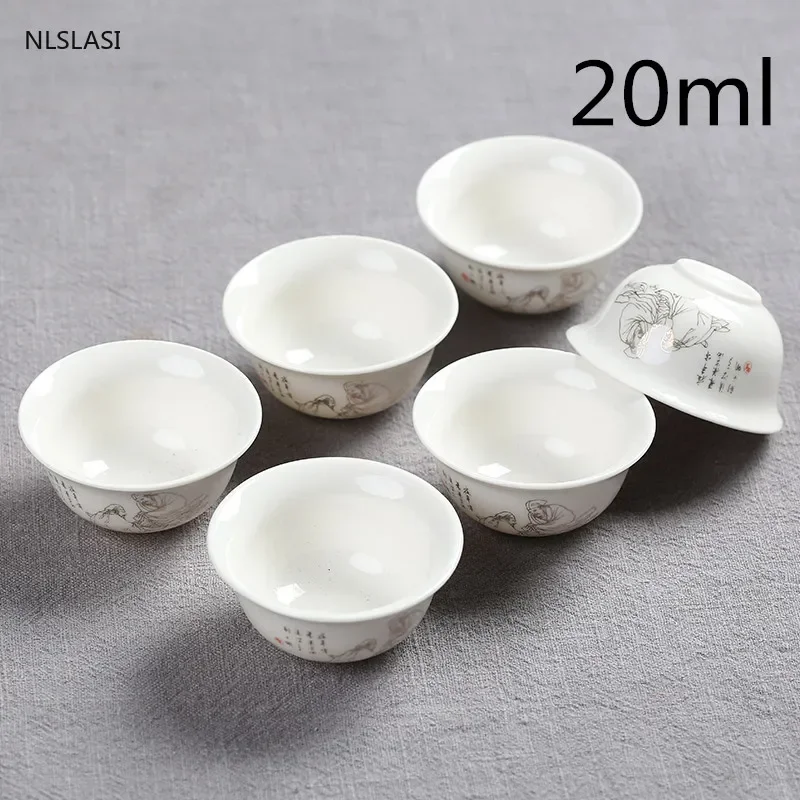 6pcs/set Chinese Tea Cups Porcelain Celadon Fish Teacup Set Loose Leaf Teapot Drinkware Oolong Ceramic China Tea Set Accessories