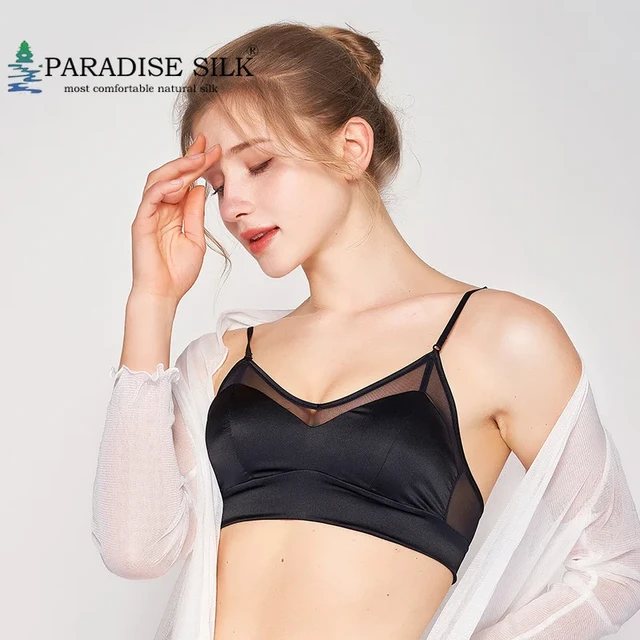 Women's Natural Silk Bra Wire Free Beauty Back Thin French Triangle Cup Push  Up Underwear Asia Size M L Xl - Bras - AliExpress