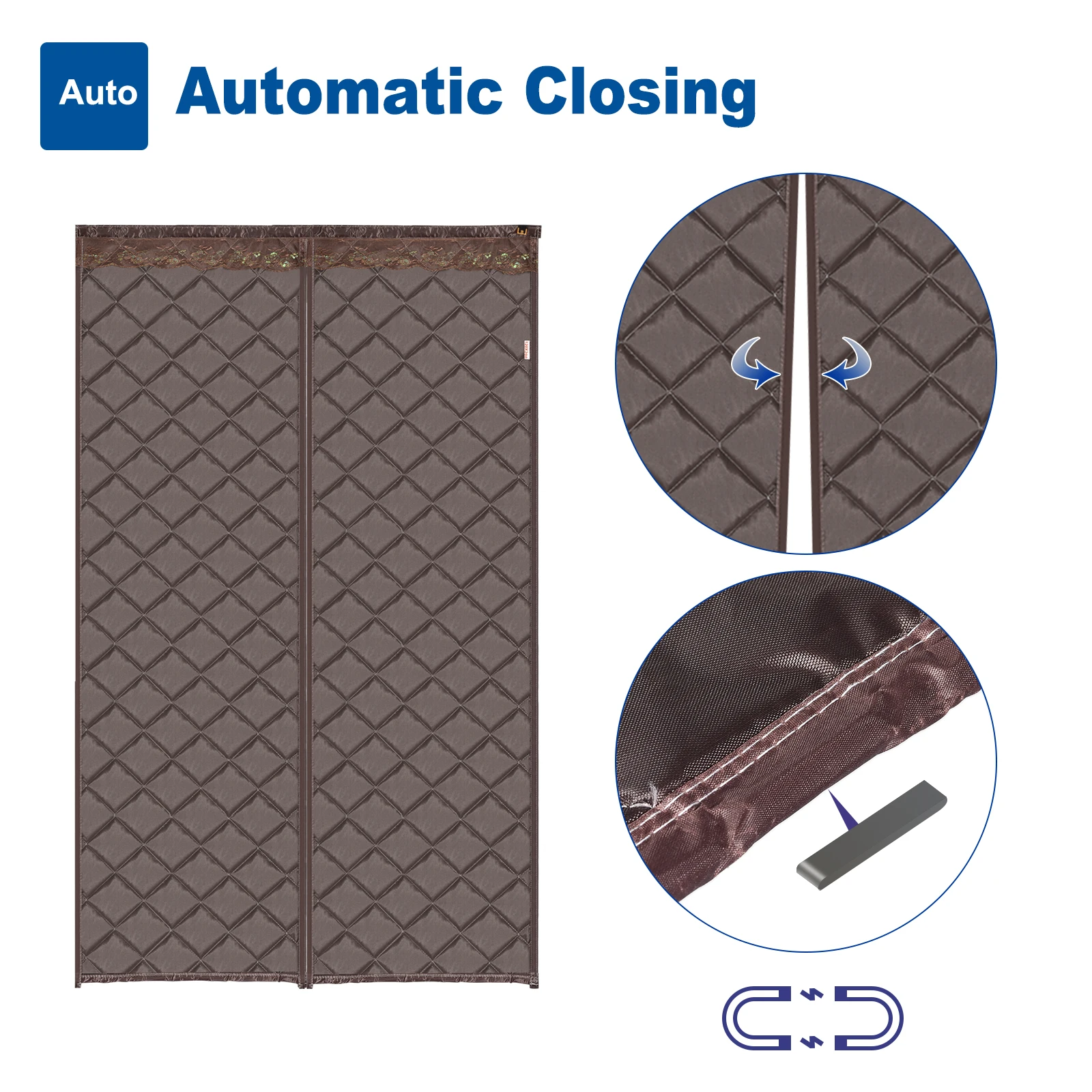 Tenda Magnetica Per Porta Bifold Con Isolamento Termico E Finestra Trasparente