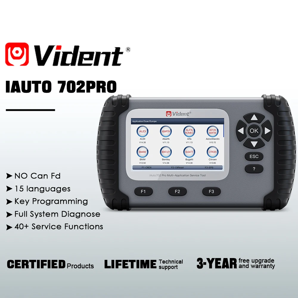 

VIDENT iAuto702 Pro Car Diagnostic Tool For ABS/SRS System Automotive Scanner Bi-directional Control OBD2 Scanner Free Update