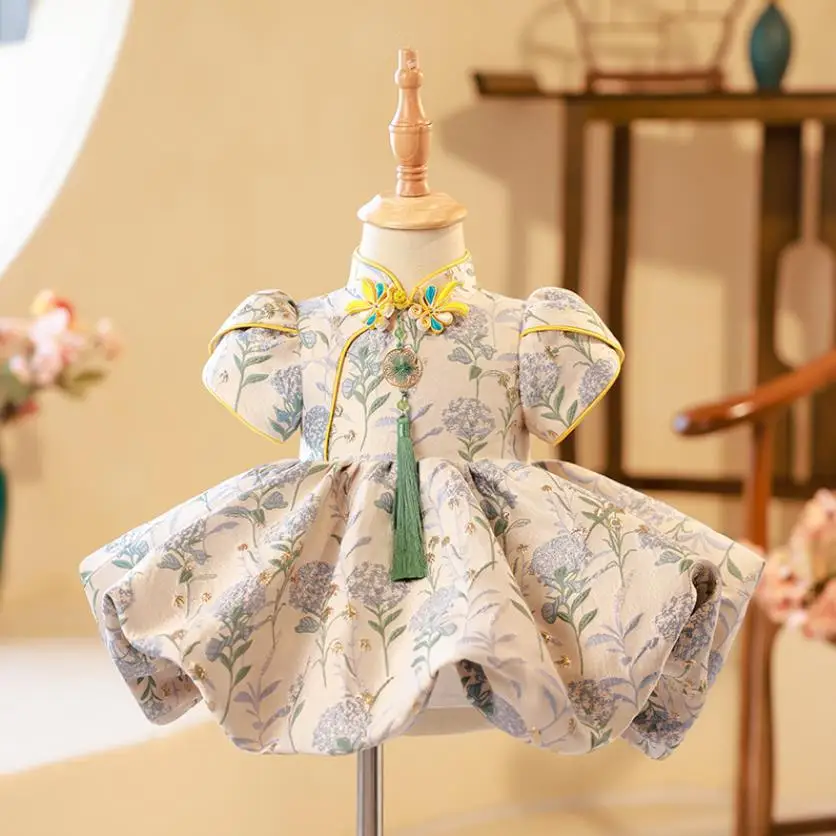 

Summer New Children's Princess Ball Gown Kids Wedding Birthday Baptism Party Easter Eid Dresses For Girls A2828