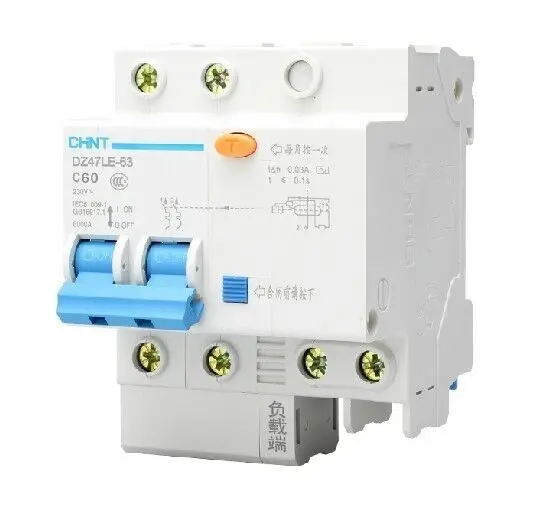 

Earth Leakage Protection Circuit Breaker DZ47LE-63 2p C60 60A 230V [CAPT2011]