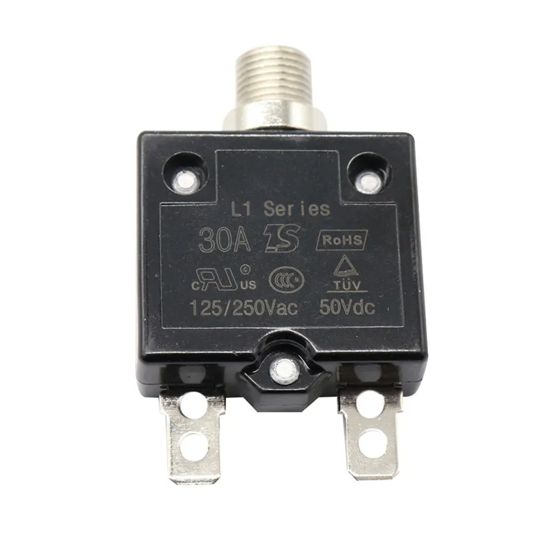 12V Push Button Resettable Thermal Circuit Breaker For Overload Reset
