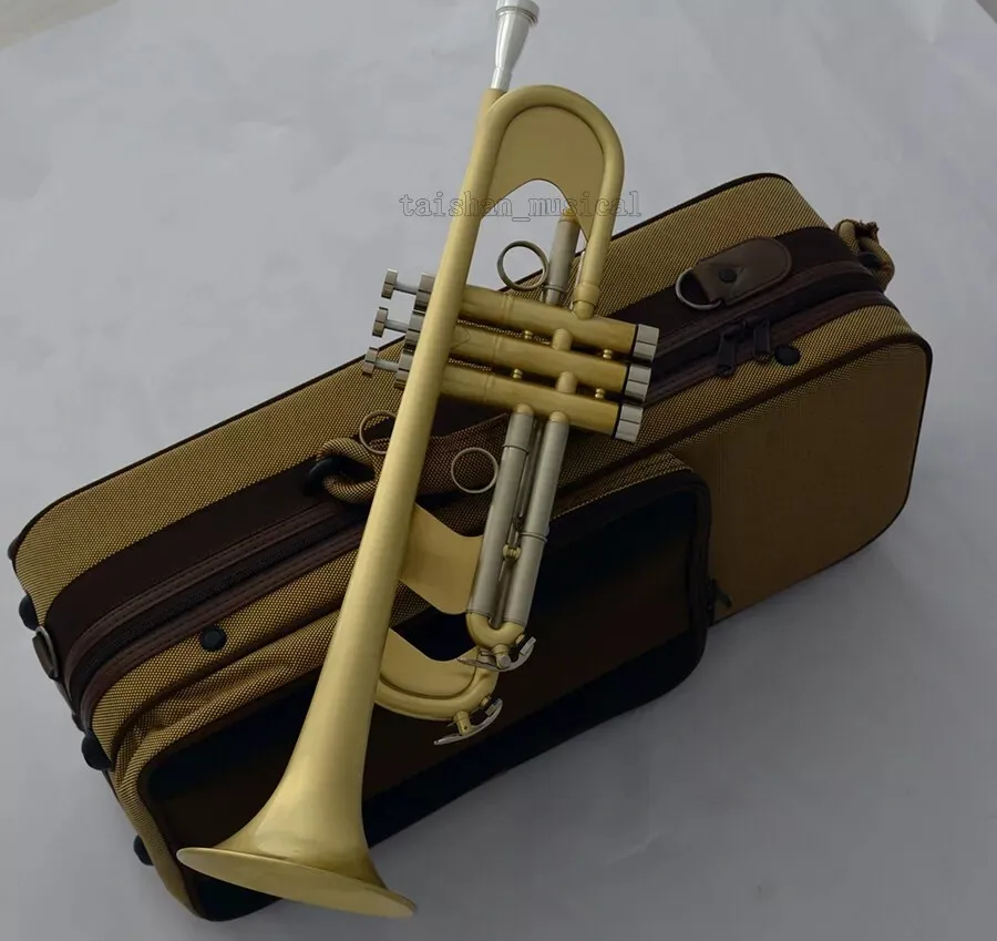 NEW Professional Matt Brushed Brass Bb Trumpet Horn Monel With Case