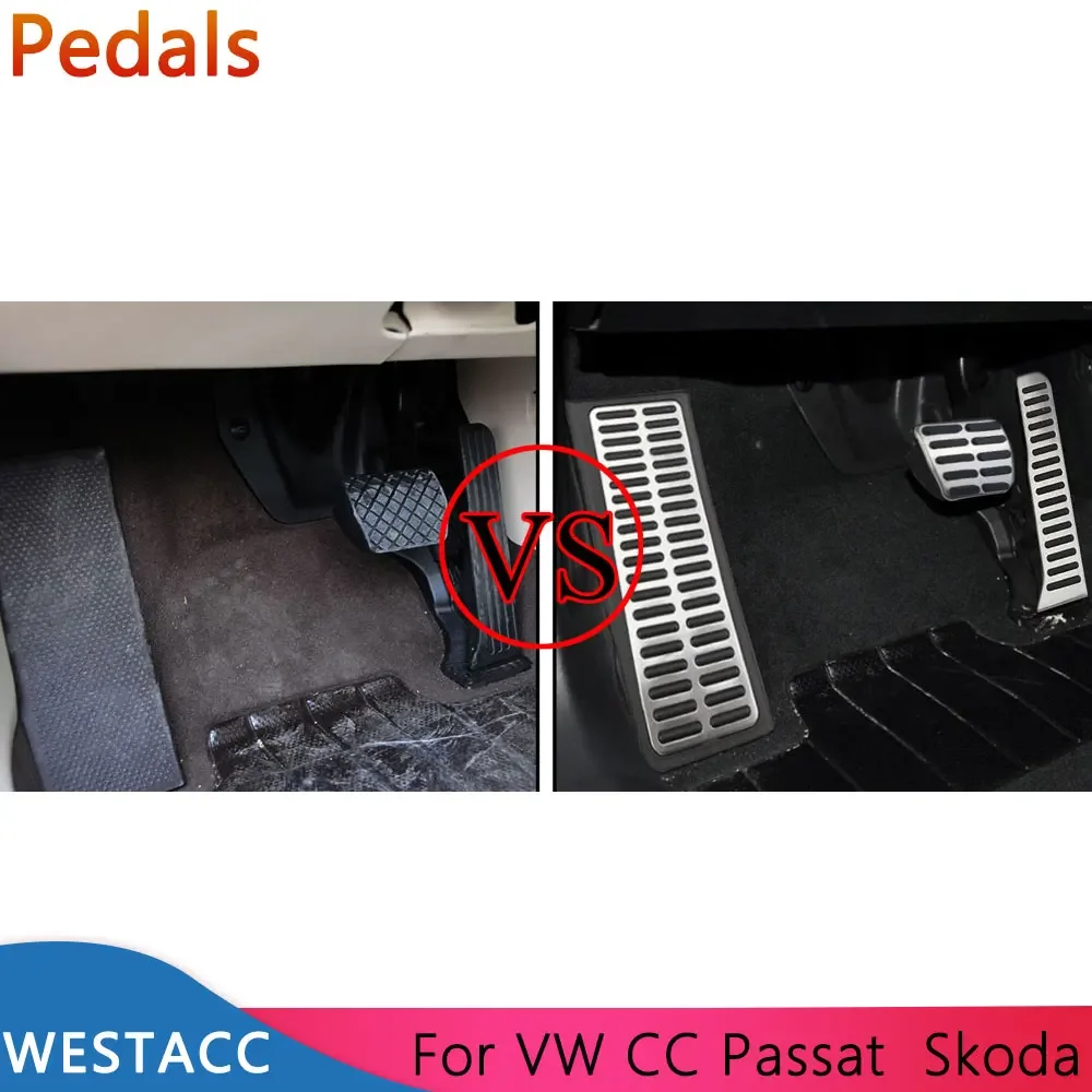Pedali per Auto in acciaio inossidabile AT MT per VW CC Passat B6 B7 R36 R- line per Skoda Superb LHD Auto Pedal Cover