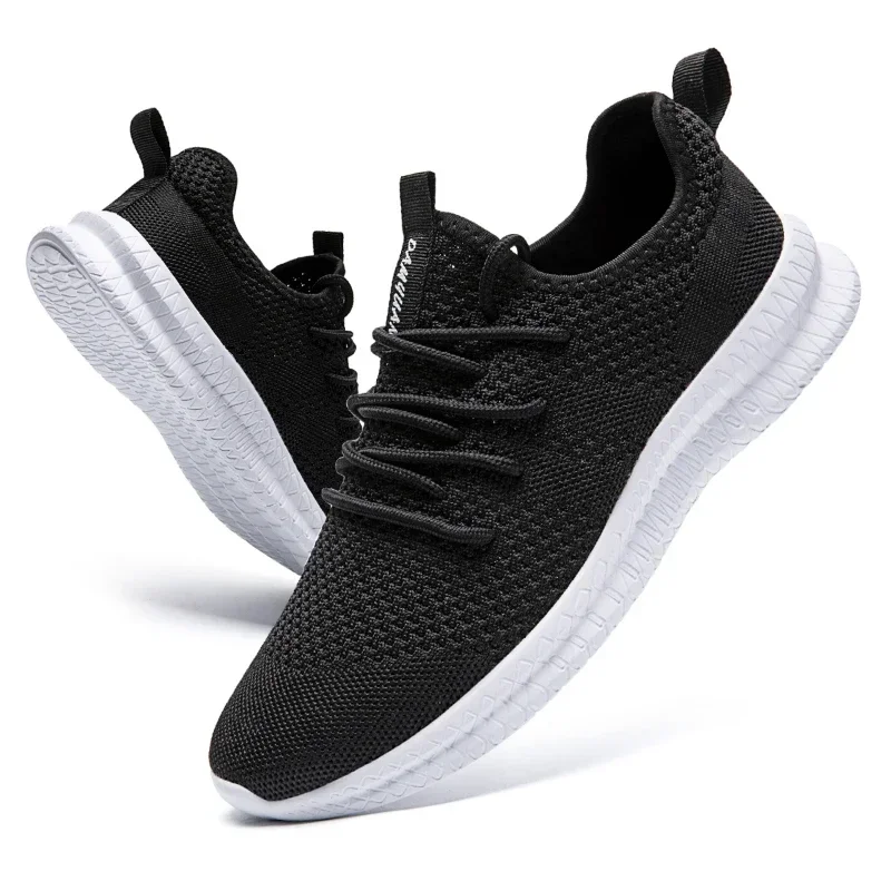 Running Shoes Fujeak Men's Ultralight Running Shoes Casual Breathable Mesh Sneakers Anti-slip Fashion Solid Colour Plus Size 46