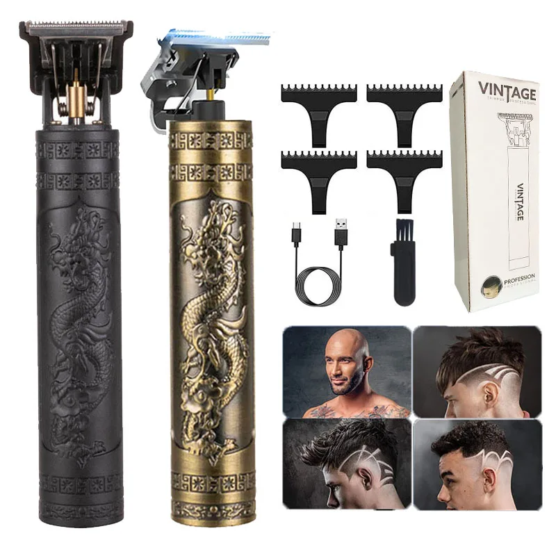 Professional Free Shipping Electric Cordless Usb Rechargeable Barber Mens 0mm Hair Trimmer Clipper Shaver Cutter Cutting Machine