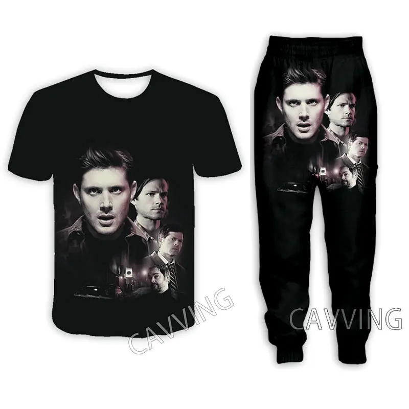 Supernatural  3D Printed Casual T-shirt + Pants Jogging Pants Trousers Suit Clothes Women/ Men's  Sets Suit Clothes   K01 3