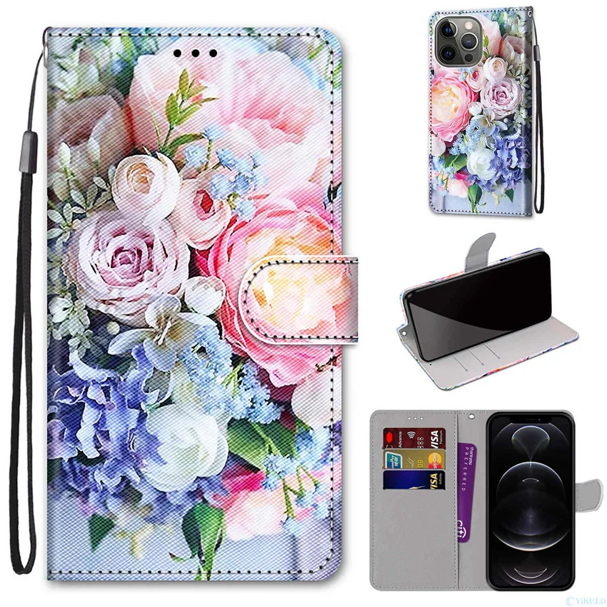 Tower Rose Dog Cat Kids Holster For Case Huawei P Smart 2020 2018 P 스마트 Z 메이트 30 프로 메이트 20 라이트 10 라이트 Y9 프라임 2019 20