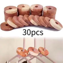 

30Pcs Moth Insect Camphor Natural Cedar Wood Wood Ring Mildew Wardrobe Clothes Drawer Health Pest Control Bug Repellent Fresher