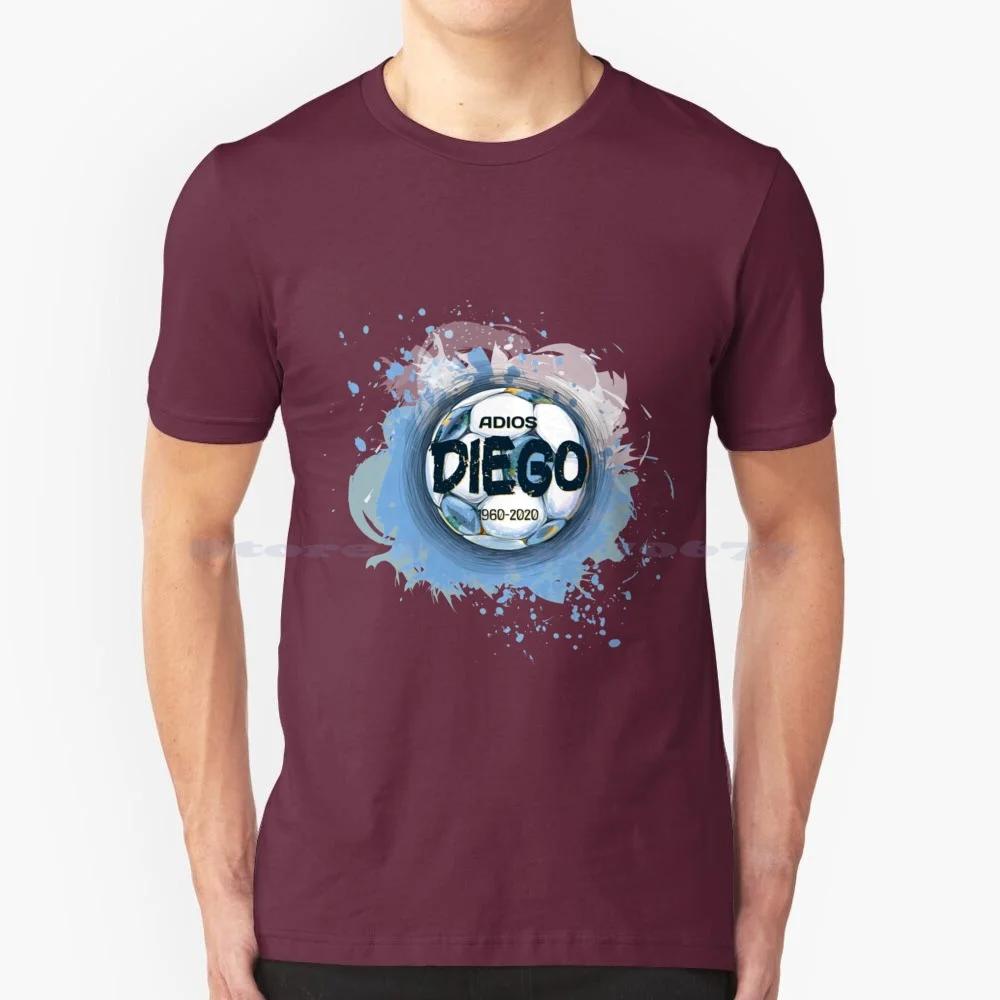 Adios Diego 1960-2020 T Shirt 100% Cotone Tee Football Soccer Argentina Napoli Ronaldo Legend Vintage Diego Maradona Retro