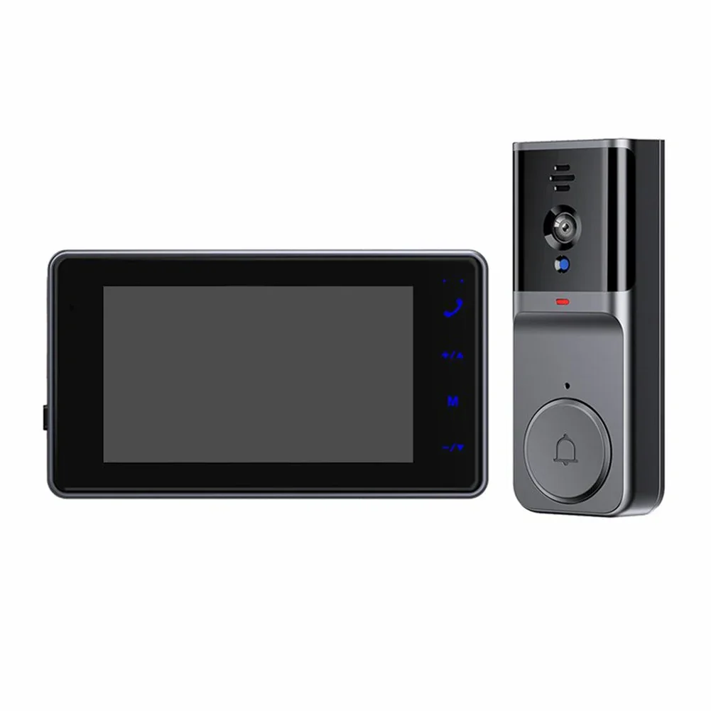 Smart Intercom Doorbell 4.3 Inch Touch Screen Doorbell Two-way Intercom Multiple Ringtone Options 10.8*4*1.7cm