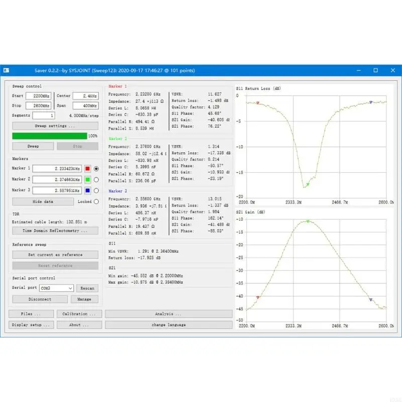 NanoVNA-F 벡터 네트워킹 분석 LCD 디스플레이 벡터 네트워킹 분석 50kHz-3000MHz VHF UHF 보드 HX5E
