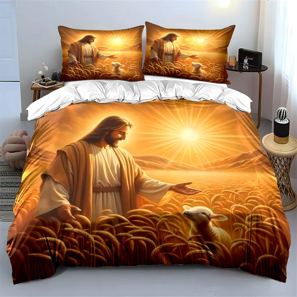 "Golden Harvest Companionship Inspiration Set" Exquisite three-piece bedding set gift for kids and adults 5
