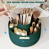 1pc 360°Rotating Makeup Organizer Storage Elegant Stripe Makeup Brushes Holder 5-Compartment Cosmetic Holder for Vanity Bathroom 1