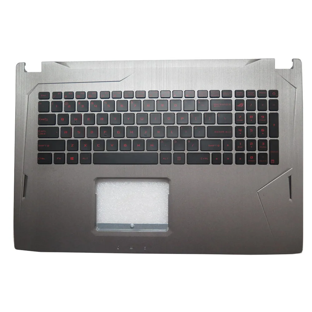 

Laptop PalmRest&keyboard For ASUS 90NB0DZ3-R31US0 Grey Top case Black US QWERTY keyboard with red backlit letters